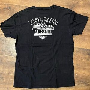 Volcom Classic Stone Logo “True To This” Black Short Sleeve Graphic Large Tee